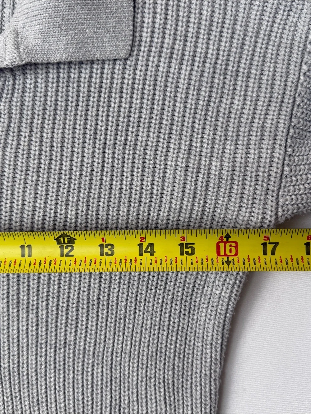Cat & Jack Girls XL 14 Gray Ribbed Knit Collared Sweater